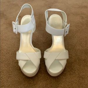 White Patent Leather Wedges